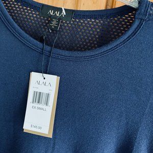 Alala Navy Blue Mesh top